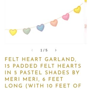 Meri Meri Pastel Heart Garland